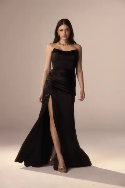 Vestido Festa Tomara Que Caia Drapeado Cetim