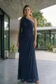 Vestido Festa Um Ombro Só Dreapeado Tule