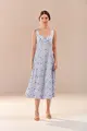 Vestido Cetim Bordado Decote Coração