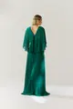 Vestido Festa Chiffon Plissado Decote Transpassado
