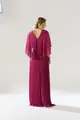 Vestido Festa Chiffon Plissado Decote Transpassado