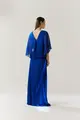Vestido Festa Chiffon Plissado Decote Transpassado