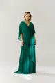 Vestido Festa Chiffon Plissado Decote Transpassado