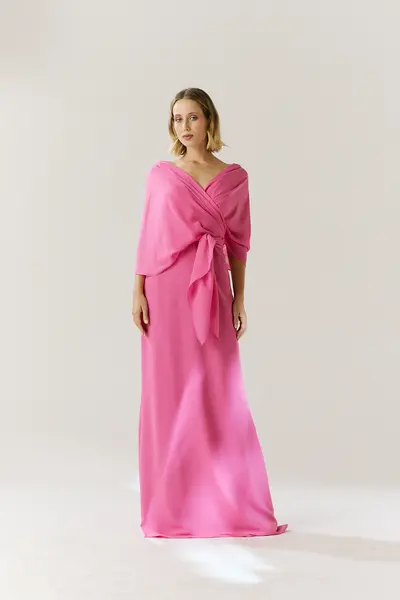 Vestido Festa Decote Transpassado Com Amarração