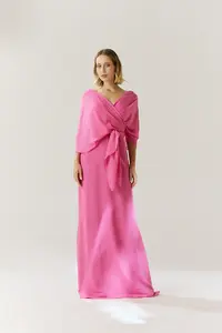 Vestido Festa Decote Transpassado Com Amarração