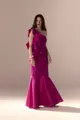 Vestido Festa Um Ombro Babado Tafetá