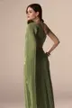 Vestido Festa Um Ombro Chiffon Plissado Detalhe Torcido