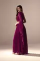 Vestido Festa Um Ombro Chiffon Plissado Detalhe Torcido