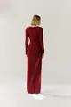 Vestido Mangas Longas Drapeados Jersey
