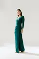 Vestido Mangas Longas Drapeados Jersey