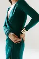 Vestido Mangas Longas Drapeados Jersey