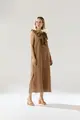 Vestido Linho Babados Decote e Fenda