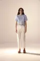 Calça Linho Botão Cós