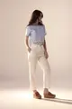 Calça Linho Botão Cós