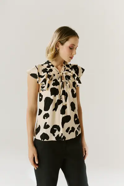 Blusa Animal Print Babados