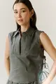 Blusa Linho Amarrações e Nervuras