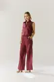 Calça Pantalona Linho Elástico Cós