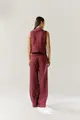 Calça Pantalona Linho Com Botões