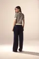 Calça Pantalona Linho Com Botões