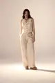 Calça Pantalona Linho Com Botões