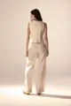 Calça Pantalona Linho Com Botões
