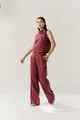 Calça Pantalona Linho Com Botões