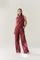 Calça Pantalona Linho Com Botões