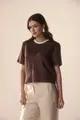 Blusa Linho Detalhe Tricot Botões Costas