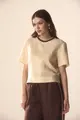 Blusa Linho Detalhe Tricot Botões Costas
