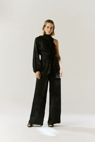 Calça Pantalona Devorê com Brilho