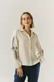 Camisa Linho Mangas Longas Com Bordado