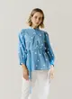 Blusa Algodão Bordado Mangas Longas