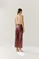 Calça Couro Botão Cós