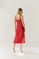 Vestido Linho Detalhe Tricot Fendas Laterais