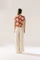 Blusa Bordada Com Detalhe Tricot