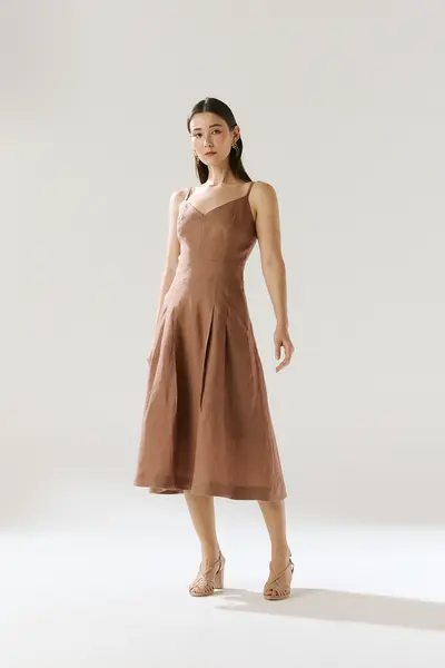 Vestido Linho Alças Finas