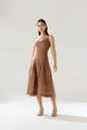 Vestido Linho Alças Finas