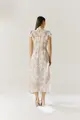 Vestido Chiffon Floral Babados e Franzidos