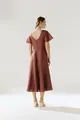 Vestido Linho Mangas Curtas