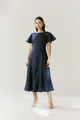 Vestido Linho Mangas Curtas