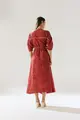 Vestido Algodão Bordado Mangas Longas