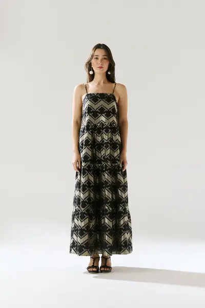 Vestido Franzidos Alças Finas