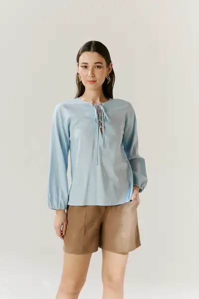Blusa Trançado Decote Mangas Longas
