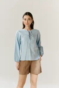 Blusa Trançado Decote Mangas Longas