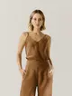 Blusa Linho Detalhe Renda Alças Finas