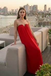 Vestido Festa Tomara Que Caia Franzidos Chiffon