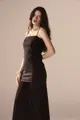 Vestido Alças com Saia Plissada