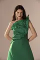 Vestido Festa Tomara que Caia Folha Com Bordado
