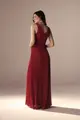 Vestido Festa Chiffon Plissado Decote Transpassado