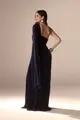 Vestido Festa Um Ombro Chiffon Plissado